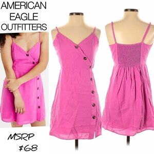 NWT✨ American Eagle Outfitters Pink Dress with Button Detail Size: Large